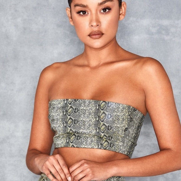 Mistress Rocks LosAngeles Green Snake Risk Jogger& Bandeau Top Matching Set S - Picture 5 of 16